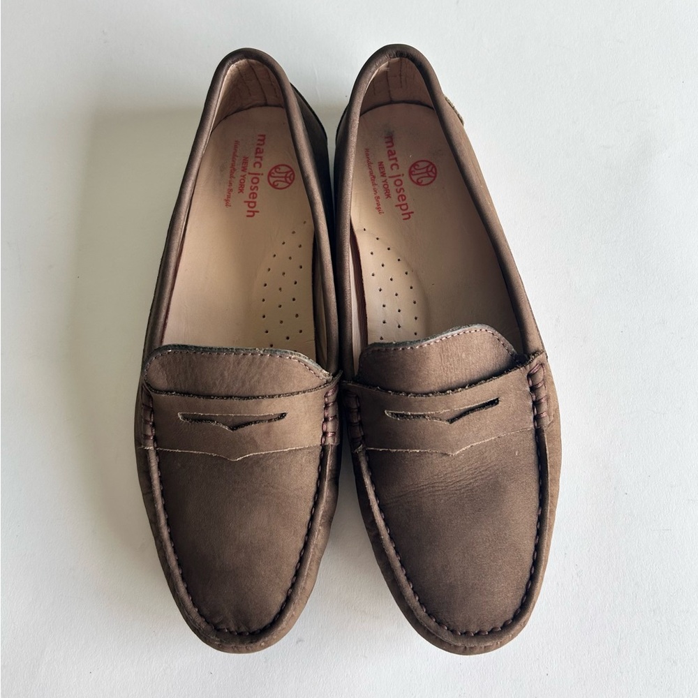 Marc Joseph Brown Suede Penny Loafers - Picture 6 of 16
